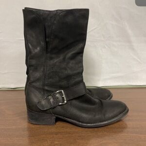 Donald J Pliner Pita Black Leather Mid Calf Boot
